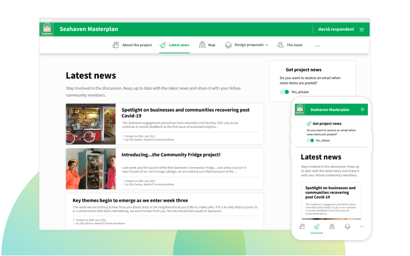 News Feed Share Project Updates With Your Community